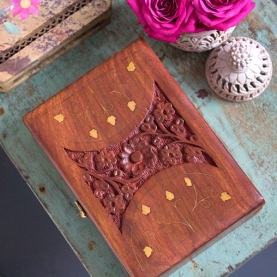 Indian handicraft wooden carved jewelry box