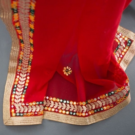 Sari indien traditionnel complet rouge