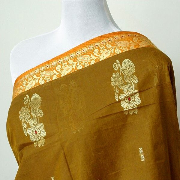 Indian saree cotton brown