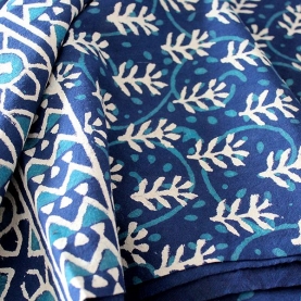 Indian printed tablecloth Dabu blue