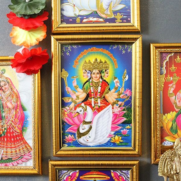 Hindu goddess frame Saraswati