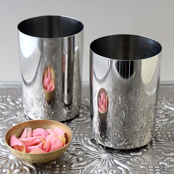 Indian Mirror SS glass Indian Tableware Pankaj Indian Online Shop