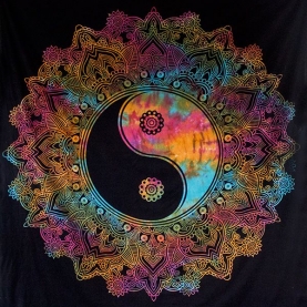 Indian cotton Mandala YIN and YANG colorful