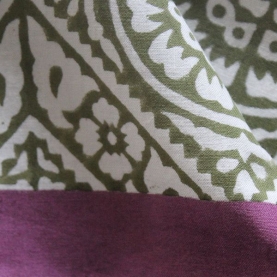 Indian handicraft kitchen towel or napkin purple and green