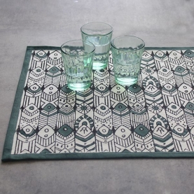 Indian printed cotton table mat maroon color