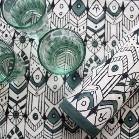 Indian printed cotton table mat maroon color