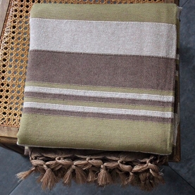 Indian cotton sofa or bed cover brown and green