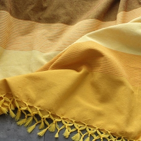 Indian sofa or bed cover cotton yellow