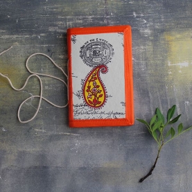 Indian handicraft silk piping diary Mango orange