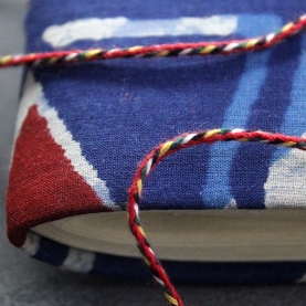 Indian handicraft printed cotton diary blue and red