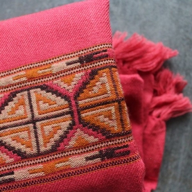 Tibetan woolen shawl traditional pink color