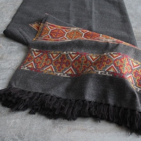Tibetan woolen shawl traditional grey color