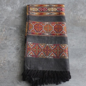 Tibetan woolen shawl traditional grey color