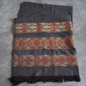 Tibetan woolen shawl traditional grey color