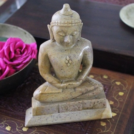  Statue en marbre Bouddha indien assis