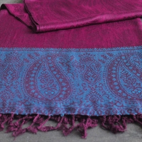 Indian scarf colorful and shiny purple and blue