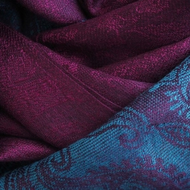 Indian scarf colorful and shiny purple and blue