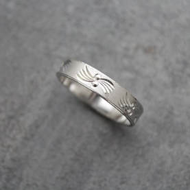 Bague homme en argent gravé Taille au choix