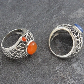 Bague argent et cornalines