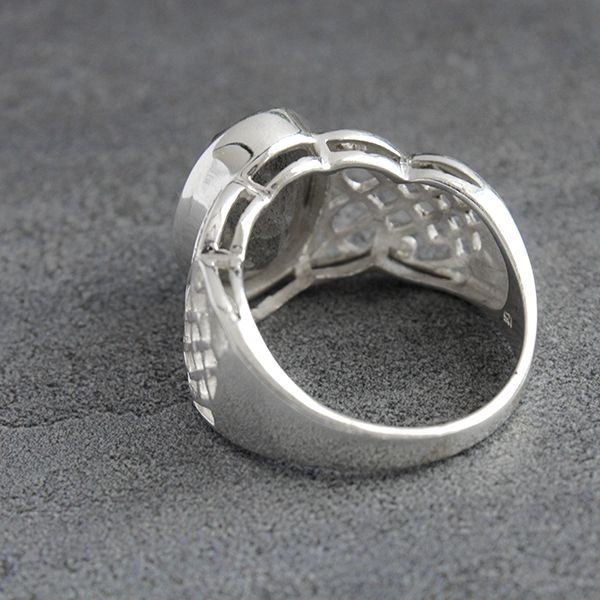 Bague pierre de lune naturelle faite main : argent sterling, mode homme - France