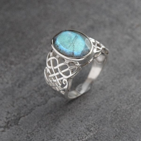 Indian silver and labradorite stone ring Size choice