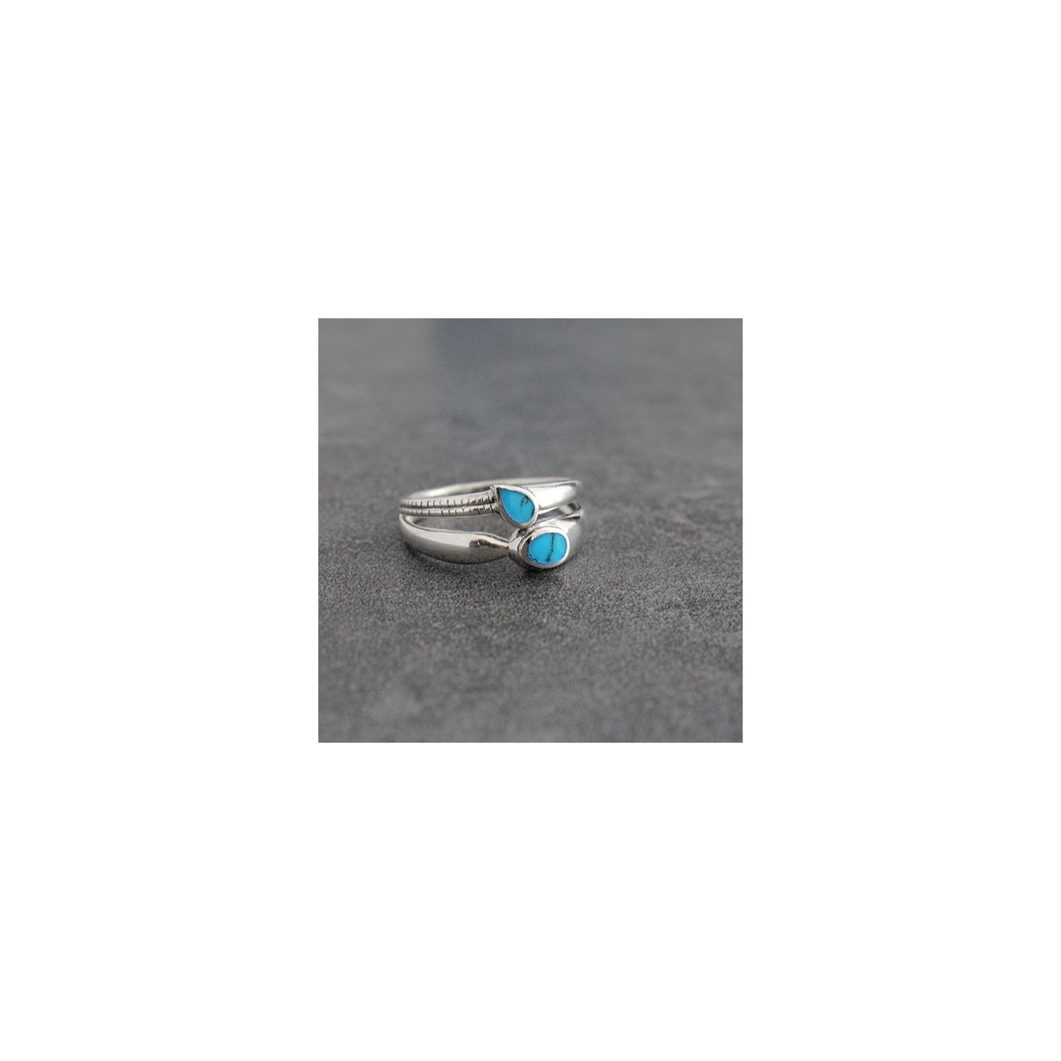 Indian silver and turquoise stones ring Size choice