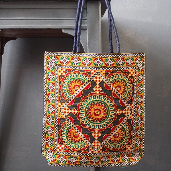 Indian handbag Theli blue color