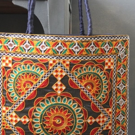 Indian handbag Theli blue color