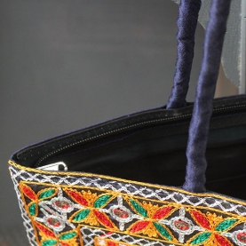 Indian handbag Theli blue color