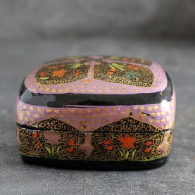 Indian handicraft papier mache box purple