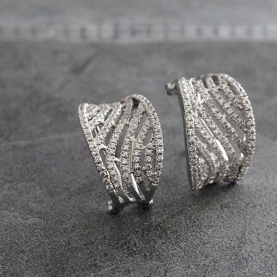 Indian silver and zirconium stones earrings