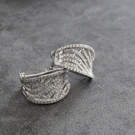 Indian silver and zirconium stones earrings