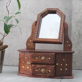 Indian handcraft wooden jewelry box