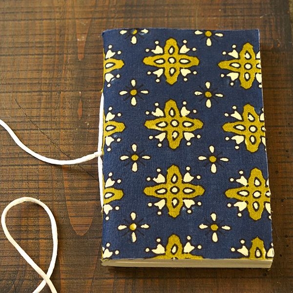 Indian handicraft coton diary blue and green