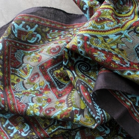 Indian printed coton scarf black color