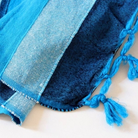 Couverture canapé tissu indien bleu