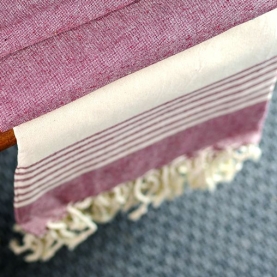 Indian pure cotton sofa cover maroon and offwhite 