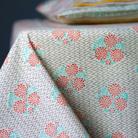 Indian printed bedsheet + pillow Yellow and pink