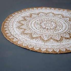 Tapis indien rond en jute