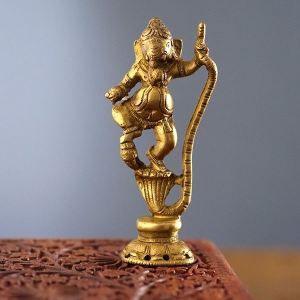Indian hindu god Ganesh brass statue