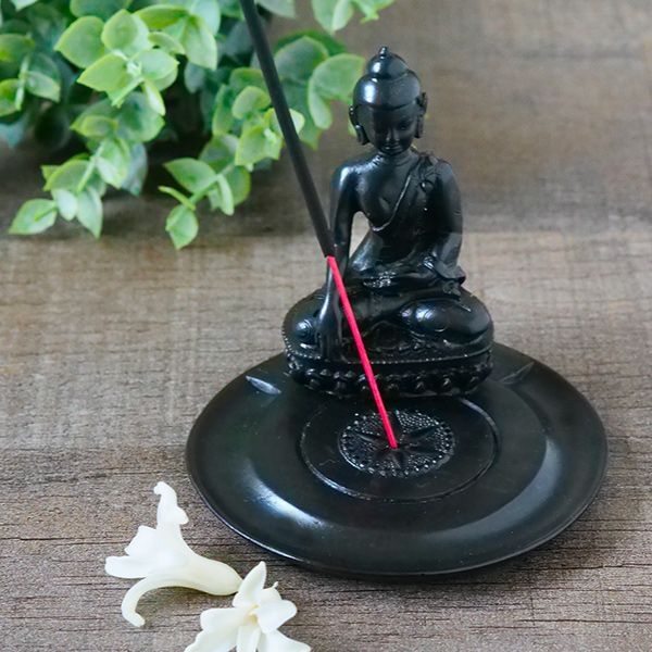 Incense stick stand Black Buddha