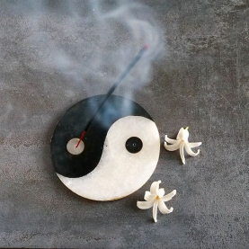 Porte-encens Yin et Yang en pierres