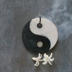 Incense stick stand Yin and Yang stones