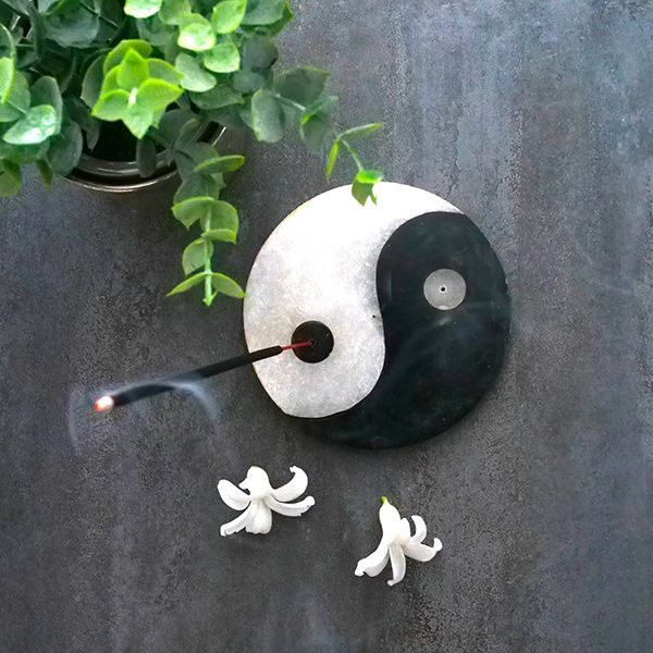 Incense stick stand Yin and Yang stones