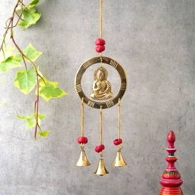 Indian handicraft brass wind chime Buddha