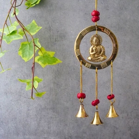 Indian handicraft brass wind chime Buddha
