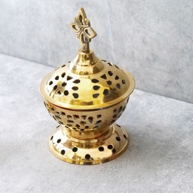 Traditional Indian copper incense burner