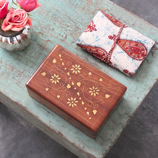 Coffret à bijoux indien en bois Konirim Taille au choix