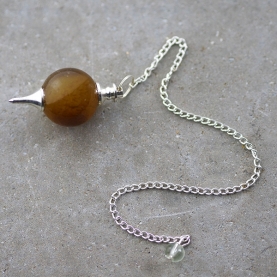 Spheric pendulum with brown onyx stone