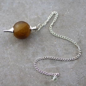 Pendule Onyx marron pierre sphérique